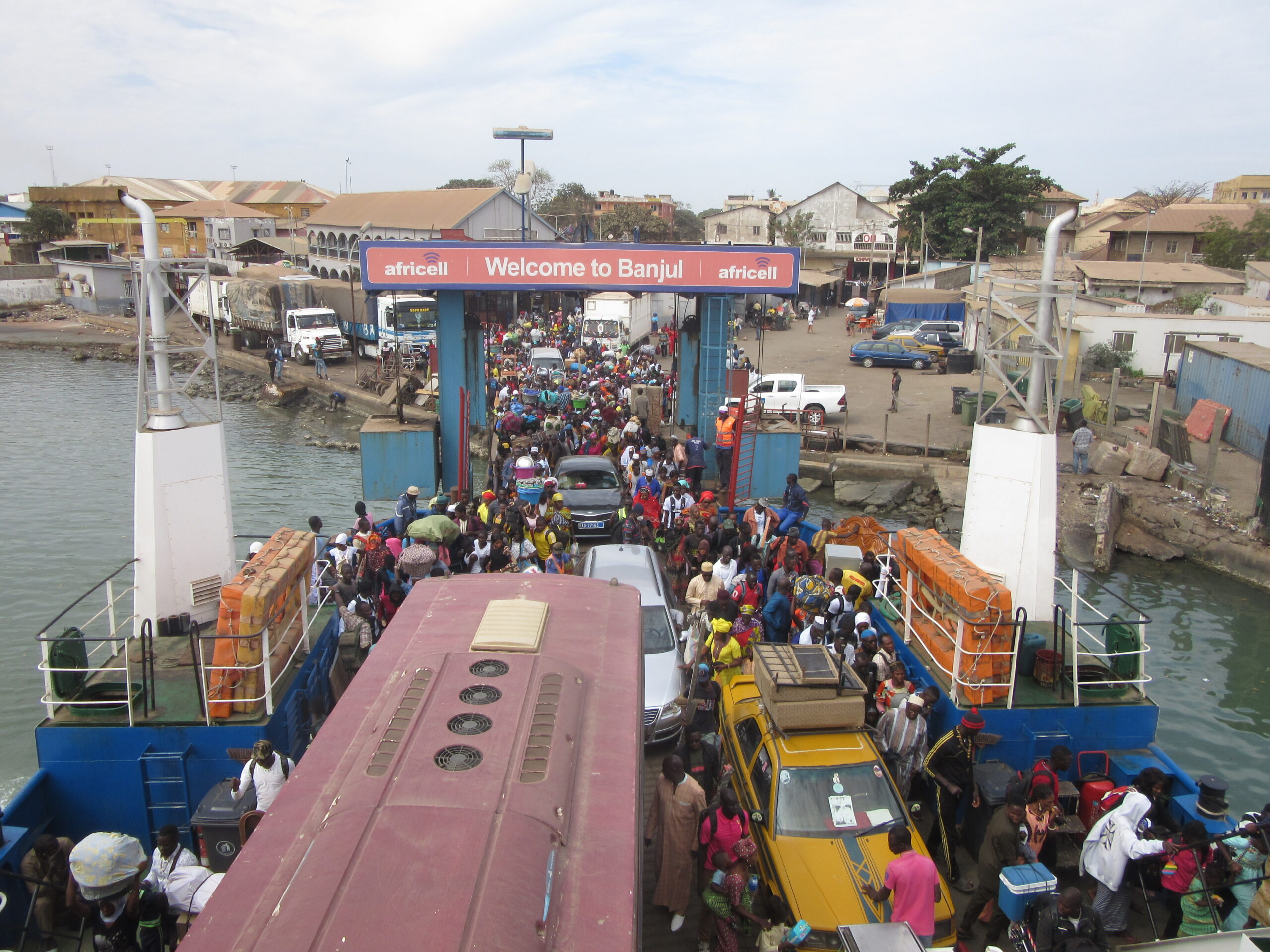 Banjul to Barra ferry crossing in The Gambia